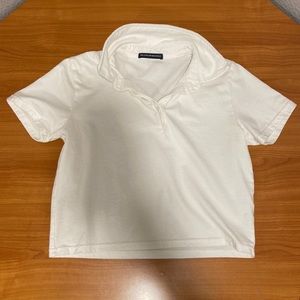 BRANDY MELVILLE WHITE GERTRUDE POLO TOP